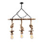 Opviq Erebos - 111-AV Lámpara de araña de madera y metal Negro y Madera